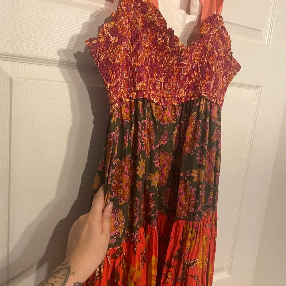 NWT Free People Pink Bluebell Red/pink Maxi Dress - Picture 7 of 7